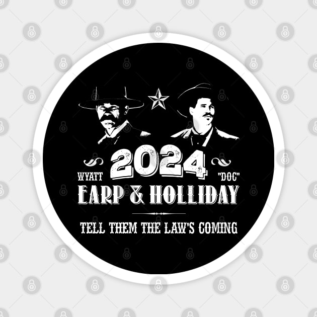 Wyatt Earp and Doc Holliday 2024 - Tombstone Magnet by hauntedjack